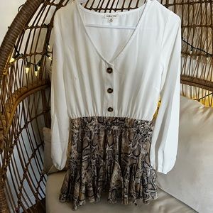 Long sleeve snakeskin Print Romper